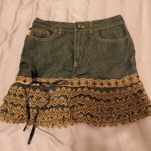 MOSCHINO Ruffle Denim Mini Skirt Size 2-4